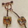 Venetian square beads, colored flecks with copper seed beads, 17
