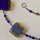 Modern glass beads with silver spacers, 16