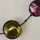 Venetian gold foil disks with black crystals, 18